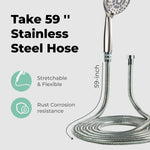 Load image into Gallery viewer, High Pressure 6 Settings Shower Head with Handheld Detachable Set Nickel Finish