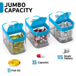 Load image into Gallery viewer, Extra Large Pill Organizer XL Daily Pill Box 7 Day Am Pm Pill Case Transparent