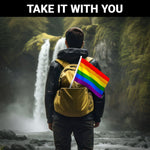 Load image into Gallery viewer, G128 2 Pack: LGBT Rainbow Pride Car Flag 11x17 In Double LiteWeave Pro Series Double Sided Printed 150D Polyester Flagpole Included Perfect for Festival Celebrations, Parades