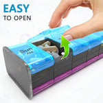 Load image into Gallery viewer, Extra Large Pill Organizer Black XXL Pill Box 7 Day Weekly Pill Box with AM PM