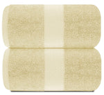 Load image into Gallery viewer, Luxury Soft Beige Bath Sheet Towels 2 Pack Extra Large 35x70 inch 650 GSM