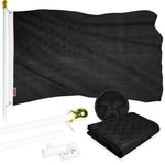Load image into Gallery viewer, 6 Feet Tangle Free Spinning Flagpole (White) All Black USA American Flag Brass Grommets Embroidered 3x5 ft (Flag Included) Aluminum Flag Pole
