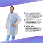Load image into Gallery viewer, Disposable Lab Coat Large Size 35 GSM PP White Lab Jacket for Adults 1 Pack