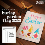 Load image into Gallery viewer, Combo Pack Garden Flag Stand Black 36x16 in and Garden Flag 12x18 in Easter