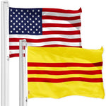 Load image into Gallery viewer, G128 Combo Pack: American USA Flag 3x5 Ft & South Vietnam Flag 3x5 Ft, Both Printed 150D Polyester, Indoor/Outdoor, Brass Grommets