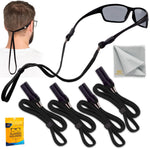 Load image into Gallery viewer, Eye Glasses Holders Around Neck Sunglasses Strap Anti Slip Black 4 Pack 23 inch