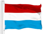 Load image into Gallery viewer, G128 Combo Pack: American USA Flag 3x5 Ft & Luxembourg Luxembourgers Flag Both LiteWeave Pro Series Printed 150D Polyester, Brass Grommets