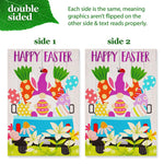 Load image into Gallery viewer, G128 Combo Pack: Garden Flag Stand Black 36 in x 16 in & Garden Flag Happy Easter Decoration Rabbit Gnome in Truck 12x18 DoubleSided Blockout Fabric