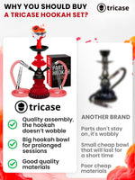 Load image into Gallery viewer, Black Red Hookah set with everything Hookah Set 2 Hose Hookah – LilOne