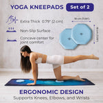 Load image into Gallery viewer, Knee Pads Set of 2 Extra Thick Non Slip Pads for Yoga Pilates & Fitness Ergonomic Design for Joint Protection Lightweight Portable Durable Foam