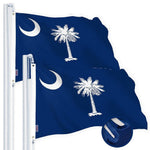 Load image into Gallery viewer, G128 2 Pack: South Carolina SC State Flag 3x5 Ft Embroidered 220GSM SPUN POLYESTER Embroidered Stars, Sewn Stripes, Brass Grommets, Indoor/Outdoor, Vibrant Colors, Heavy Duty SPUN POLYESTER