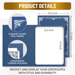 Load image into Gallery viewer, 50 Pack Premium Blue Certificate Holders 8.5 x 11 inch Heavyweight 300gsm Cardstock Diploma Holder & Certificate Folder Award Certificate Folders for Graduation with Silver Foil Diploma Cover