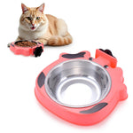 Load image into Gallery viewer, Pink Water Bowl for Dog Crate 7.5x7.4x1.7 Inch Cat and Dog Crate Water Bowl No Spill Stainless Steel Kennel Accessories Pet Carrier Food Dish Rabbit Cage Feeder