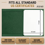 Load image into Gallery viewer, 50 Pack Premium Green Certificate Holders 8.5 x 11 inch Heavyweight 300gsm Cardstock Diploma Holder & Certificate Folder Award Certificate Folders for Graduation with Gold Foil Diploma Cover