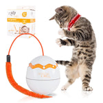 Load image into Gallery viewer, Interactive Cat Toy Dino Egg White Automatic Toy with 360 Degree Rotation Auto