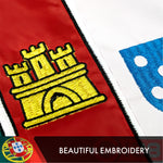 Load image into Gallery viewer, G128 Portugal (Portuguese) Flag 3x5 feet Double Sided Embroidered 210D Indoor/Outdoor, Brass Grommets, Heavy Duty Polyester