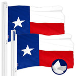 Load image into Gallery viewer, G128 2 Pack: Texas TX State Flag 16x24 In ToughWeave Series Embroidered 300D Polyester Embroidered Design, Indoor/Outdoor, Brass Grommets