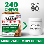 Load image into Gallery viewer, Dog Allergy Relief Chews 240 Treats Dog Itching Skin Relief Treatment Pills Anti Itch Itchy and Paw Licking Hot Spots Omega 3 Fish Oil Dry Skin & Coat Supplement