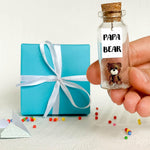 Load image into Gallery viewer, Kseniya Revta Gifts for Dad Personalized Present for Dads Birthday Classy Decorative Presents for Father Future Dad Gift (Brown Bear Papa Bear Message Bottle in Teal Gift Box)