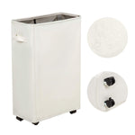 Load image into Gallery viewer, Slim Rolling Laundry Hamper Standable Corner Design Handy Storage Bin Laundry Basket 52L Storage Bin Slim Hamper with Wheels 15×8×22 (22 Beige)