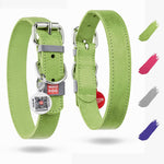 Load image into Gallery viewer, Long Lasting Leather Dog Collar for Large Dogs Medium & Small Dogs Adjustable Classic Puppy Collars for Large Breed Dogs Boy & Girl Dog Collars with Durable Buckle D Ring & QR Dog Tag