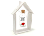 Load image into Gallery viewer, Anniversary Gift for Her & Him Romantic Present for Boyfriend Girlfriend Custom Message I Love You Gifts to Wife Husband (Heart in Big Bottle You're Still The Best Decision In White Wood Frame)