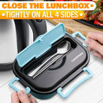Load image into Gallery viewer, 48.5 Oz Stainless Steel Bento Box Adult with Phone Stand – Reusable Stainless Steel Lunch Box for Hot Food with Durable Plastic & Soft Rubber Cover – Insulated Lunch Containers with Spoon & Chopsticks