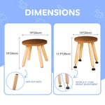 Load image into Gallery viewer, Wooden Step Stool for Kids and Toddlers – Set of 2 – Walnut – Extendable Legs Kids Chair – Sensory Table Seat – Children's Round Sitting Furniture with Leveling Feet and Anti Slip Pads