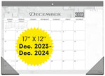 Load image into Gallery viewer, Desk Calendar 2024 17x12 Wall Calendar Thick Paper & Notes Section Runs from December 2023 December 2024 (Gray)
