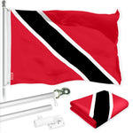 Load image into Gallery viewer, Combo Pack 6 Ft Tangle Free Aluminum Spinning Flagpole and Trinidad and Tobago