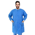Load image into Gallery viewer, Disposable Lab Coats for Adults Medium Size Blue Medical Clothing 10 Pack