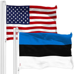 Load image into Gallery viewer, G128 Combo Pack: American USA Flag 3x5 Ft & Estonia Flag 3x5 Ft, Both Printed 150D Polyester, Indoor/Outdoor, Brass Grommets