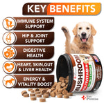Load image into Gallery viewer, (2 Pack) Mushroom for Dogs 340 Chews Turkey Tail Mushroom Supplement for Dogs Lions Mane Reishi Immunity Support Multivitamin Vitamins Joint Health Energy Gut Skin Made in USA