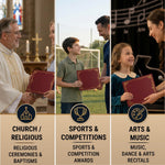 Load image into Gallery viewer, 10 Pack Premium Burgundy Certificate Holders 8.5 x 11 inch Heavyweight 300gsm Cardstock Diploma Holder & Certificate Folder Award Certificate Folders for Graduation with Gold Foil Diploma Cover