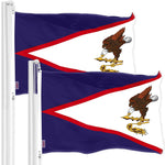 Load image into Gallery viewer, G128 2 Pack: American Samoa Flag 3x5 Ft Printed 150D Polyester Indoor/Outdoor, Vibrant Colors, Brass Grommets, Quality Polyester, Much Thicker More Durable Than 100D 75D Polyester