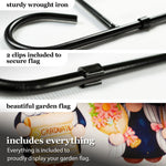 Load image into Gallery viewer, Combo Pack: Garden Flag Stand Black 36x16 in and Flag 12x18 in Congrats Grad