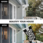 Load image into Gallery viewer, Combo Pack: 6 Feet Tangle Free Spinning Flagpole (White) Black Lives Matter (Black/White) Flag 3x5 ft Printed 150D Brass Grommets (Flag Included) Aluminum Flag Pole