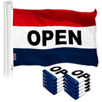 Load image into Gallery viewer, G128 10 Pack: Open Flag 2x3 Ft LiteWeave Pro Series Printed 150D Polyester Commercial Business Flag, Indoor/Outdoor, Vibrant Colors, Brass Grommets, Thicker and More Durable Than 100D 75D Poly
