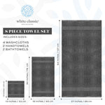 Load image into Gallery viewer, Luxury Dark Gray Bath Towel Set 8 Pcs Combed Cotton 700GSM Hotel Quality