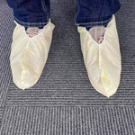 Load image into Gallery viewer, Disposable Shoe Covers Knee Length 20 Pack Yellow Surgical Boot Covers Disposable PP PE 82 GSM Waterproof Shoe Booties Disposable Boot Covers with Fixation Ties Elastic Band