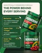 Load image into Gallery viewer, Berberine HCL 1200mg & Japanese Green Tea Extract 150mg Supplement for Metabolic Support with Apple Cider Vinegar & Goldenseal Body Composition Digestive & Immune Support 60 Capsules