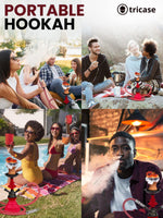Load image into Gallery viewer, Red Hookah set with everything Hookah Set 2 Hose Hookah LilOne