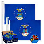 Load image into Gallery viewer, US Air Force Flag 2x3 FT 2 Pack Double sided Embroidered Polyester Brass