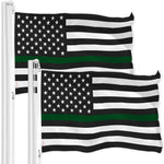 Load image into Gallery viewer, Thin Green Line American Flag 3x5 Ft 2Pack Printed 150D Polyester