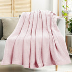 Load image into Gallery viewer, King Size Blankets for Bed 100% Cotton Soft Breathable 410Gsm 108x90 Inches Pink