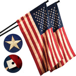 Load image into Gallery viewer, 2 Pack: American USA TeaStained Flag 3x5 Ft ToughWeave Pro Series Pole Sleeve Embroidered 420D Polyester Embroidered Stars