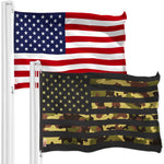 Load image into Gallery viewer, G128 Combo Pack: American USA Flag 150D 3x5 Ft & American USA Camouflage Flag 300D 3x5 Ft Both LiteWeave Pro Series Printed Polyester, Brass Grommets