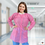 Load image into Gallery viewer, Disposable Lab Coat Small Size 10 Pack Light Pink Lab Jackets for Adults