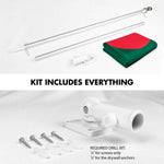 Load image into Gallery viewer, Combo Pack 6 Ft Tangle Free Spinning Flagpole Silver and Bangladesh Flag 3x5 Ft