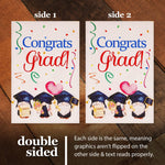 Load image into Gallery viewer, Combo Pack: Garden Flag Stand Black 36x16 in and Flag 12x18 in Congrats Grad